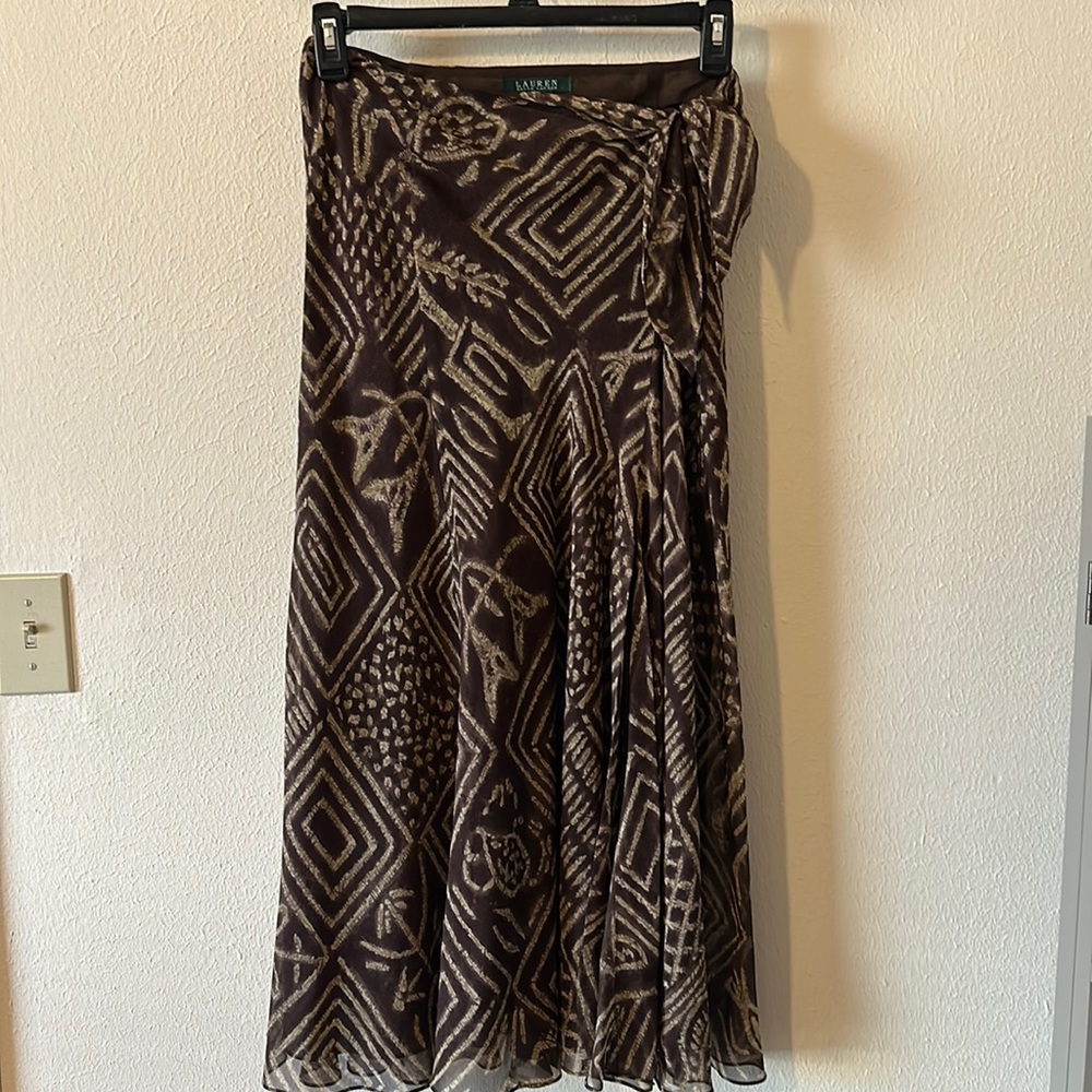 Lauren Ralph Lauren Midi Wrap Skirt- Size 8